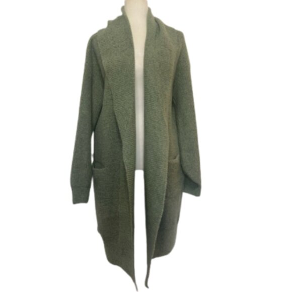 Listicle LIKE NEW wool blend long line open front shawl style cardigan size L - Picture 1 of 8